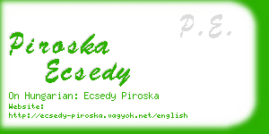 piroska ecsedy business card